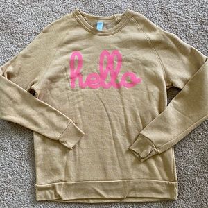 Hello Apparel camel/Pink sweatshirt